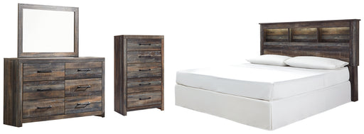 Drystan King/California King Bookcase Headboard with Mirrored Dresser and Chest Factory Furniture Mattress & More - Online or In-Store at our Phillipsburg Location Serving Dayton, Eaton, and Greenville. Shop Now.