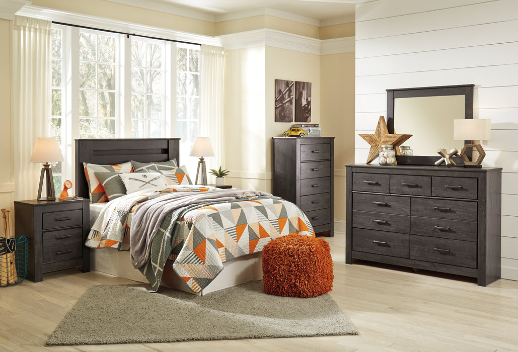 Brinxton Queen/Full Panel Headboard with Mirrored Dresser, Chest and Nightstand Factory Furniture Mattress & More - Online or In-Store at our Phillipsburg Location Serving Dayton, Eaton, and Greenville. Shop Now.