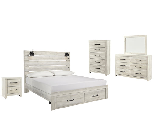 Cambeck Queen Panel Bed with 2 Storage Drawers with Mirrored Dresser, Chest and Nightstand Factory Furniture Mattress & More - Online or In-Store at our Phillipsburg Location Serving Dayton, Eaton, and Greenville. Shop Now.