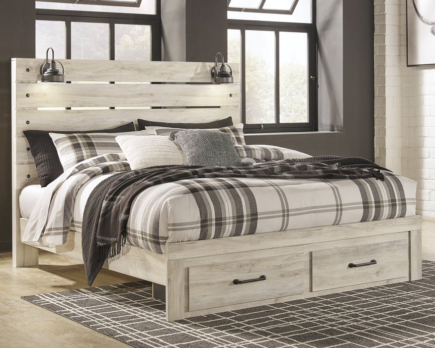 Cambeck King Panel Bed with 2 Storage Drawers with Mirrored Dresser Factory Furniture Mattress & More - Online or In-Store at our Phillipsburg Location Serving Dayton, Eaton, and Greenville. Shop Now.