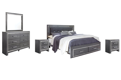 Lodanna King Panel Bed with 2 Storage Drawers with Mirrored Dresser and 2 Nightstands Factory Furniture Mattress & More - Online or In-Store at our Phillipsburg Location Serving Dayton, Eaton, and Greenville. Shop Now.