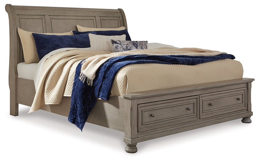 Lettner King Sleigh Bed with 2 Storage Drawers with Dresser Factory Furniture Mattress & More - Online or In-Store at our Phillipsburg Location Serving Dayton, Eaton, and Greenville. Shop Now.