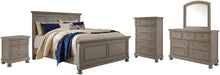 Lettner California King Panel Bed with Mirrored Dresser, Chest and Nightstand Factory Furniture Mattress & More - Online or In-Store at our Phillipsburg Location Serving Dayton, Eaton, and Greenville. Shop Now.