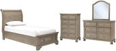 Lettner Twin Sleigh Bed with Mirrored Dresser and Chest Factory Furniture Mattress & More - Online or In-Store at our Phillipsburg Location Serving Dayton, Eaton, and Greenville. Shop Now.