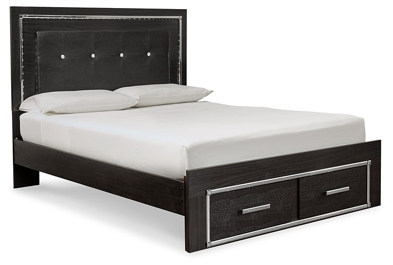 Kaydell Queen Panel Bed with Storage with Mirrored Dresser, Chest and Nightstand Factory Furniture Mattress & More - Online or In-Store at our Phillipsburg Location Serving Dayton, Eaton, and Greenville. Shop Now.
