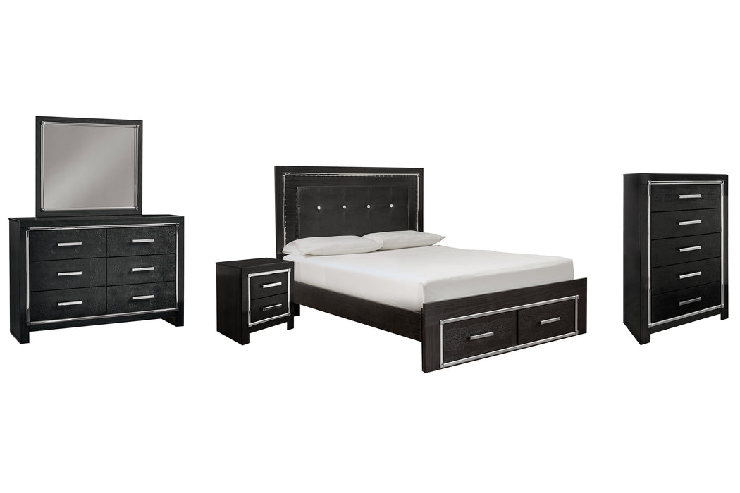Kaydell Queen Panel Bed with Storage with Mirrored Dresser, Chest and Nightstand Factory Furniture Mattress & More - Online or In-Store at our Phillipsburg Location Serving Dayton, Eaton, and Greenville. Shop Now.