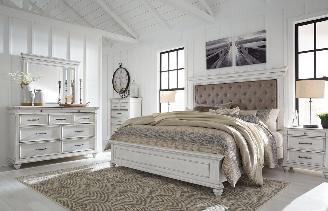Kanwyn Queen Panel Bed with Mirrored Dresser, Chest and Nightstand Factory Furniture Mattress & More - Online or In-Store at our Phillipsburg Location Serving Dayton, Eaton, and Greenville. Shop Now.