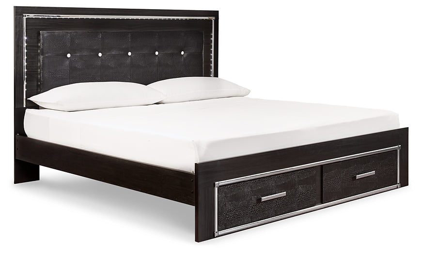 Kaydell King Panel Bed with Storage with Mirrored Dresser and Chest Factory Furniture Mattress & More - Online or In-Store at our Phillipsburg Location Serving Dayton, Eaton, and Greenville. Shop Now.