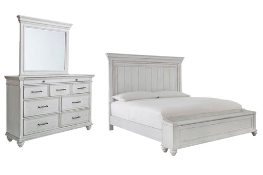 Kanwyn King Panel Bed with Storage with Mirrored Dresser Factory Furniture Mattress & More - Online or In-Store at our Phillipsburg Location Serving Dayton, Eaton, and Greenville. Shop Now.