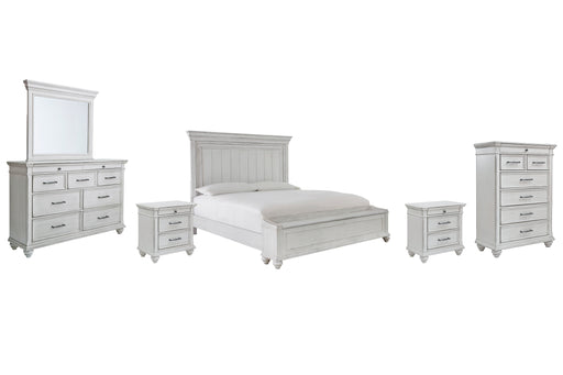 Kanwyn King Panel Bed with Storage with Mirrored Dresser, Chest and 2 Nightstands Factory Furniture Mattress & More - Online or In-Store at our Phillipsburg Location Serving Dayton, Eaton, and Greenville. Shop Now.