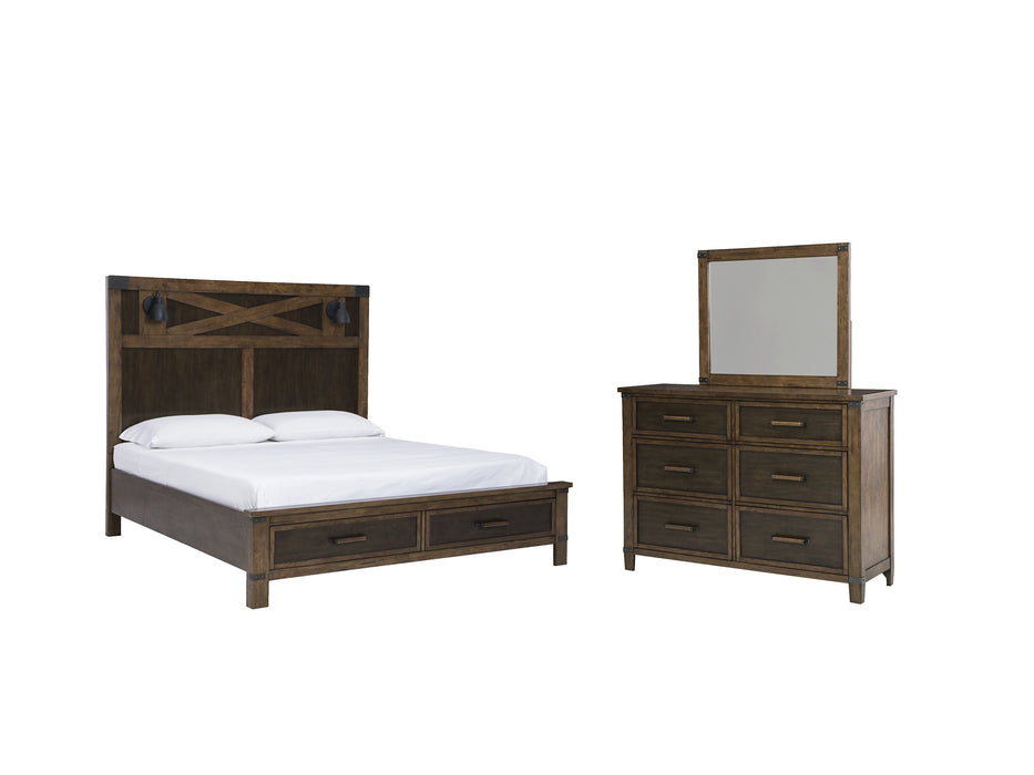 Wyattfield King Panel Bed with Mirrored Dresser Factory Furniture Mattress & More - Online or In-Store at our Phillipsburg Location Serving Dayton, Eaton, and Greenville. Shop Now.