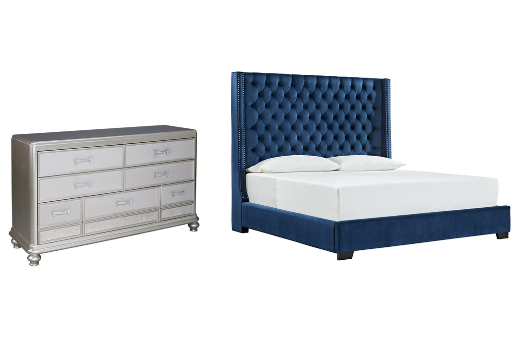 Coralayne King Upholstered Bed with Dresser Factory Furniture Mattress & More - Online or In-Store at our Phillipsburg Location Serving Dayton, Eaton, and Greenville. Shop Now.