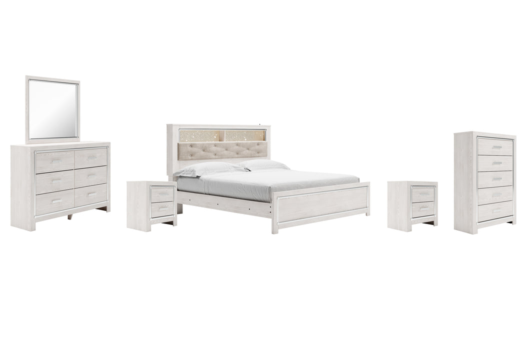 Altyra King Panel Bookcase Bed with Mirrored Dresser, Chest and 2 Nightstands Factory Furniture Mattress & More - Online or In-Store at our Phillipsburg Location Serving Dayton, Eaton, and Greenville. Shop Now.
