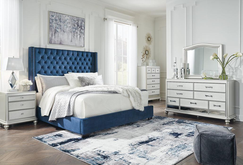 Coralayne King Upholstered Bed with Mirrored Dresser Factory Furniture Mattress & More - Online or In-Store at our Phillipsburg Location Serving Dayton, Eaton, and Greenville. Shop Now.