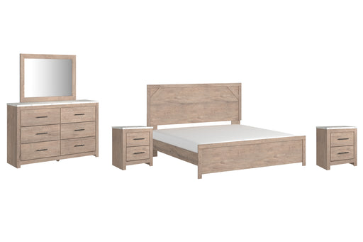 Senniberg King Panel Bed with Mirrored Dresser and 2 Nightstands Factory Furniture Mattress & More - Online or In-Store at our Phillipsburg Location Serving Dayton, Eaton, and Greenville. Shop Now.