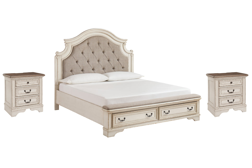 Realyn King Upholstered Bed with 2 Nightstands Factory Furniture Mattress & More - Online or In-Store at our Phillipsburg Location Serving Dayton, Eaton, and Greenville. Shop Now.