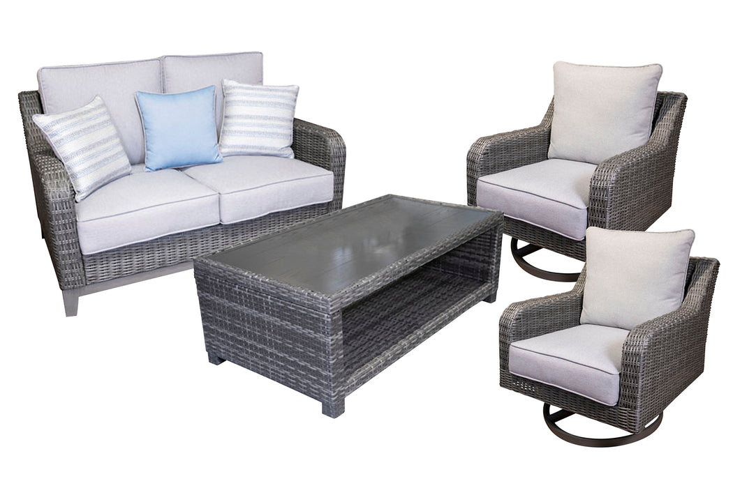 Elite Park Outdoor Loveseat and 2 Lounge Chairs with Coffee Table Factory Furniture Mattress & More - Online or In-Store at our Phillipsburg Location Serving Dayton, Eaton, and Greenville. Shop Now.