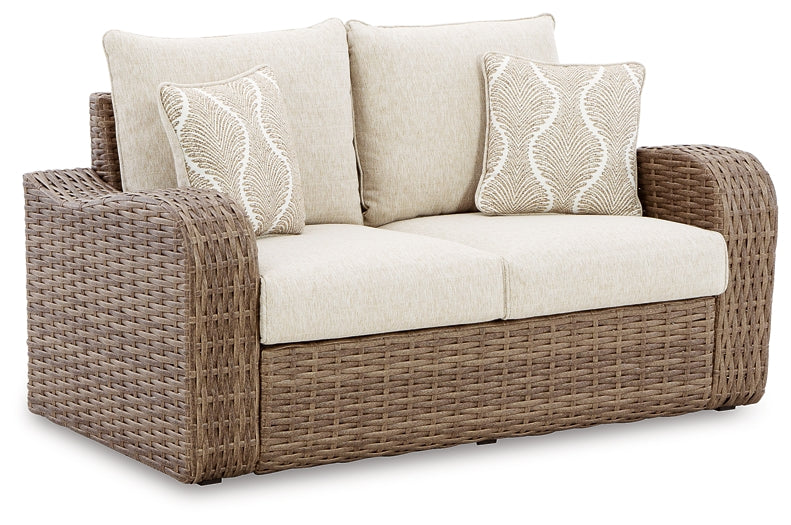 Sandy Bloom Outdoor Sofa and Loveseat Factory Furniture Mattress & More - Online or In-Store at our Phillipsburg Location Serving Dayton, Eaton, and Greenville. Shop Now.