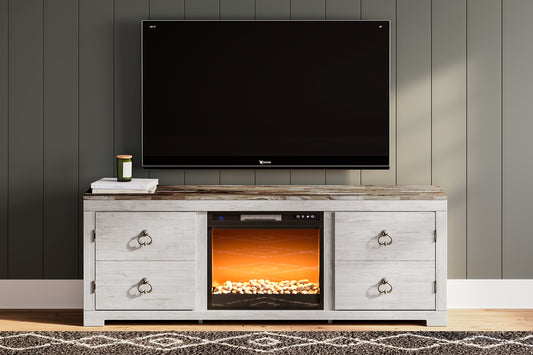 Willowton TV Stand with Electric Fireplace Factory Furniture Mattress & More - Online or In-Store at our Phillipsburg Location Serving Dayton, Eaton, and Greenville. Shop Now.