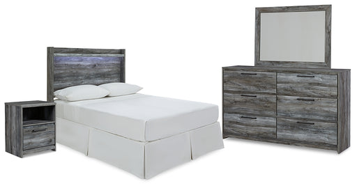 Baystorm Full Panel Headboard with Mirrored Dresser and Nightstand Factory Furniture Mattress & More - Online or In-Store at our Phillipsburg Location Serving Dayton, Eaton, and Greenville. Shop Now.