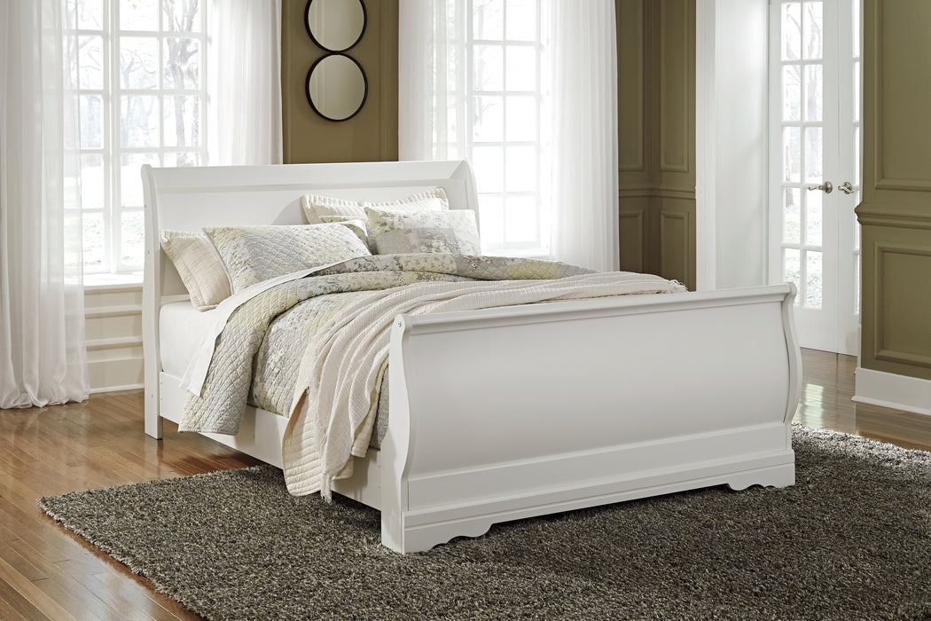 Anarasia Queen Sleigh Bed with Mirrored Dresser and Nightstand Factory Furniture Mattress & More - Online or In-Store at our Phillipsburg Location Serving Dayton, Eaton, and Greenville. Shop Now.