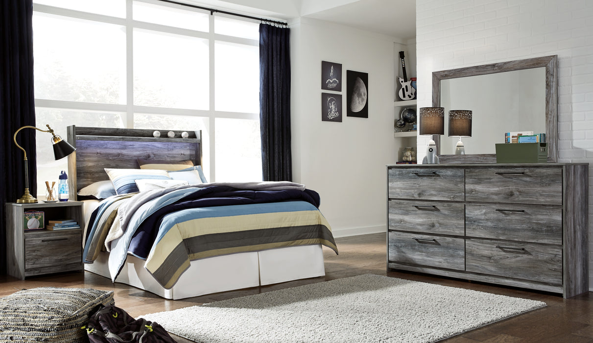 Baystorm Full Panel Headboard with Mirrored Dresser and Nightstand Factory Furniture Mattress & More - Online or In-Store at our Phillipsburg Location Serving Dayton, Eaton, and Greenville. Shop Now.