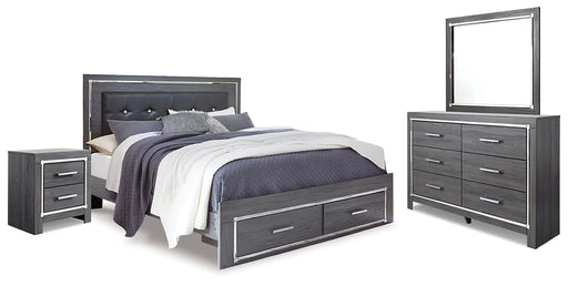 Lodanna King Panel Bed with 2 Storage Drawers with Mirrored Dresser and Nightstand Factory Furniture Mattress & More - Online or In-Store at our Phillipsburg Location Serving Dayton, Eaton, and Greenville. Shop Now.