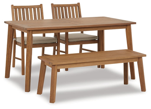 Janiyah Outdoor Dining Table and 2 Chairs and Bench Factory Furniture Mattress & More - Online or In-Store at our Phillipsburg Location Serving Dayton, Eaton, and Greenville. Shop Now.