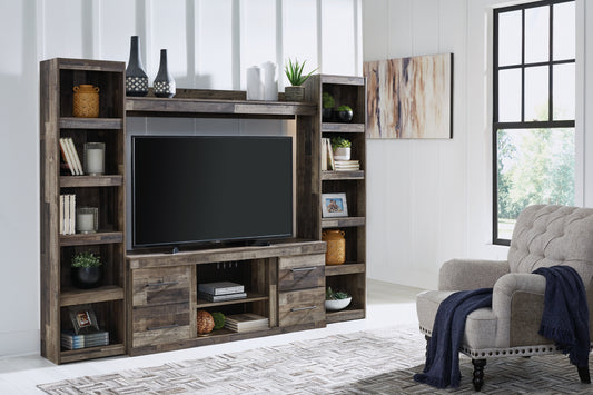 Derekson 4-Piece Entertainment Center Factory Furniture Mattress & More - Online or In-Store at our Phillipsburg Location Serving Dayton, Eaton, and Greenville. Shop Now.