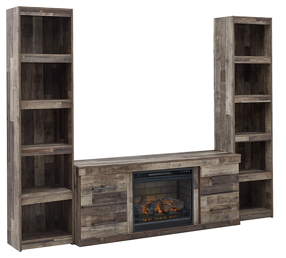 Derekson 3-Piece Entertainment Center with Electric Fireplace Factory Furniture Mattress & More - Online or In-Store at our Phillipsburg Location Serving Dayton, Eaton, and Greenville. Shop Now.