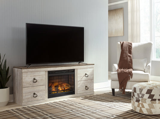 Willowton TV Stand with Electric Fireplace Factory Furniture Mattress & More - Online or In-Store at our Phillipsburg Location Serving Dayton, Eaton, and Greenville. Shop Now.