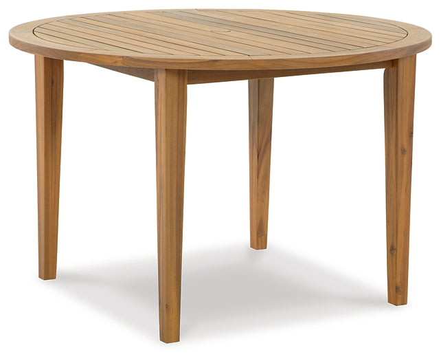 Janiyah Round Dining Table w/UMB OPT Factory Furniture Mattress & More - Online or In-Store at our Phillipsburg Location Serving Dayton, Eaton, and Greenville. Shop Now.