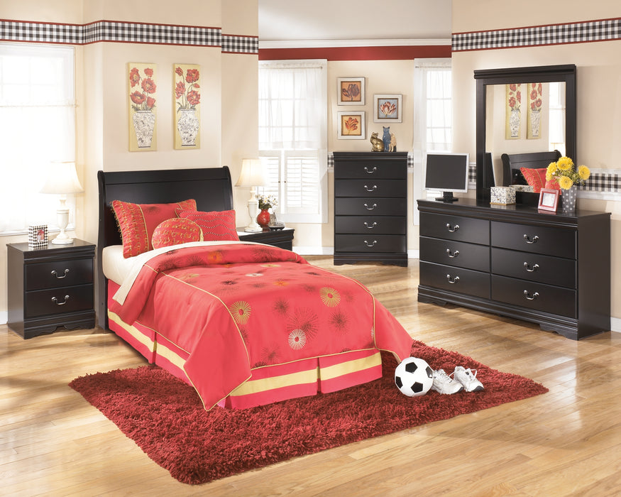 Huey Vineyard Twin Sleigh Headboard with Mirrored Dresser, Chest and 2 Nightstands Factory Furniture Mattress & More - Online or In-Store at our Phillipsburg Location Serving Dayton, Eaton, and Greenville. Shop Now.