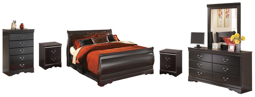 Huey Vineyard Queen Sleigh Bed with Mirrored Dresser, Chest and 2 Nightstands Factory Furniture Mattress & More - Online or In-Store at our Phillipsburg Location Serving Dayton, Eaton, and Greenville. Shop Now.