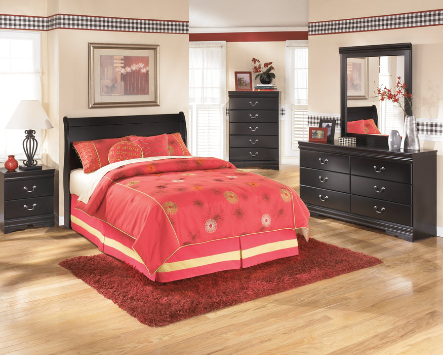Huey Vineyard Full Sleigh Headboard with Mirrored Dresser, Chest and 2 Nightstands Factory Furniture Mattress & More - Online or In-Store at our Phillipsburg Location Serving Dayton, Eaton, and Greenville. Shop Now.