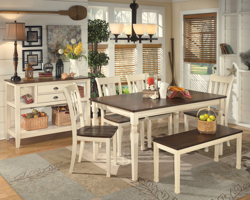 Whitesburg Dining Table and 4 Chairs and Bench with Storage Factory Furniture Mattress & More - Online or In-Store at our Phillipsburg Location Serving Dayton, Eaton, and Greenville. Shop Now.