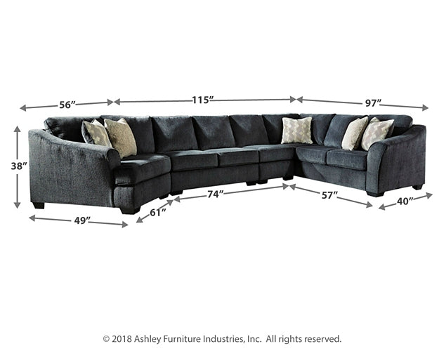 Eltmann 4-Piece Sectional with Ottoman Factory Furniture Mattress & More - Online or In-Store at our Phillipsburg Location Serving Dayton, Eaton, and Greenville. Shop Now.