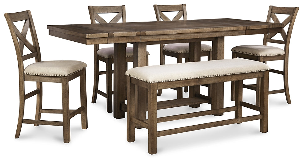 Moriville Counter Height Dining Table and 4 Barstools and Bench Factory Furniture Mattress & More - Online or In-Store at our Phillipsburg Location Serving Dayton, Eaton, and Greenville. Shop Now.