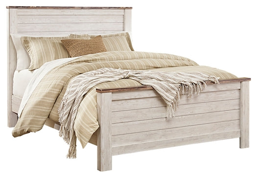 Willowton Queen Panel Bed with 2 Nightstands Factory Furniture Mattress & More - Online or In-Store at our Phillipsburg Location Serving Dayton, Eaton, and Greenville. Shop Now.