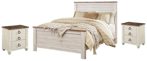 Willowton Queen Panel Bed with 2 Nightstands Factory Furniture Mattress & More - Online or In-Store at our Phillipsburg Location Serving Dayton, Eaton, and Greenville. Shop Now.