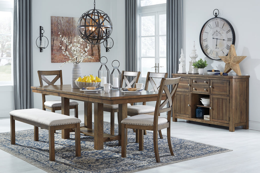 Moriville Dining Table and 4 Chairs and Bench with Storage Factory Furniture Mattress & More - Online or In-Store at our Phillipsburg Location Serving Dayton, Eaton, and Greenville. Shop Now.