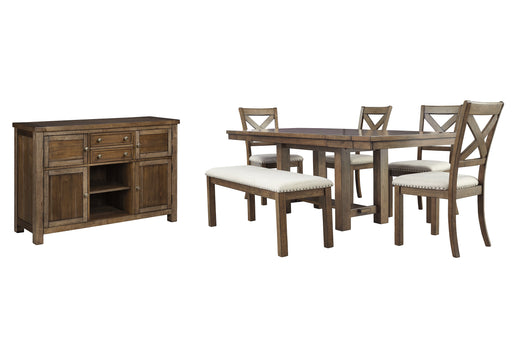 Moriville Dining Table and 4 Chairs and Bench with Storage Factory Furniture Mattress & More - Online or In-Store at our Phillipsburg Location Serving Dayton, Eaton, and Greenville. Shop Now.