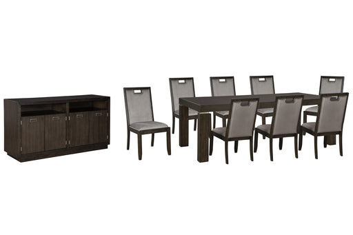 Hyndell Dining Table and 8 Chairs with Storage Factory Furniture Mattress & More - Online or In-Store at our Phillipsburg Location Serving Dayton, Eaton, and Greenville. Shop Now.