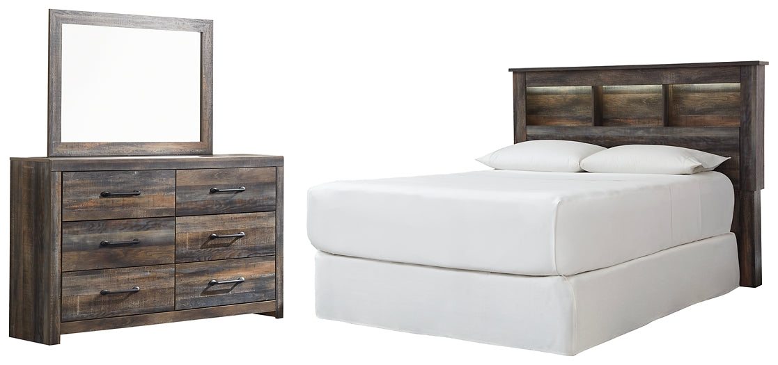 Drystan Queen/Full Bookcase Headboard with Mirrored Dresser Factory Furniture Mattress & More - Online or In-Store at our Phillipsburg Location Serving Dayton, Eaton, and Greenville. Shop Now.