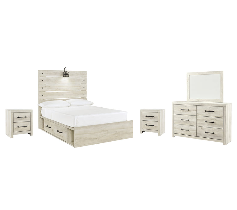Cambeck Full Panel Bed with 4 Storage Drawers with Mirrored Dresser and 2 Nightstands Factory Furniture Mattress & More - Online or In-Store at our Phillipsburg Location Serving Dayton, Eaton, and Greenville. Shop Now.