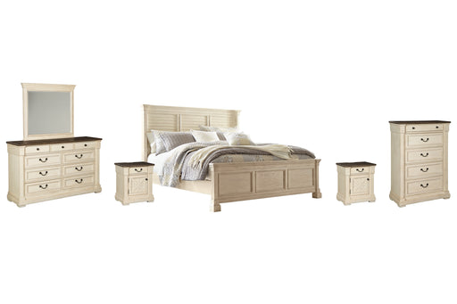 Bolanburg King Panel Bed with Mirrored Dresser, Chest and 2 Nightstands Factory Furniture Mattress & More - Online or In-Store at our Phillipsburg Location Serving Dayton, Eaton, and Greenville. Shop Now.