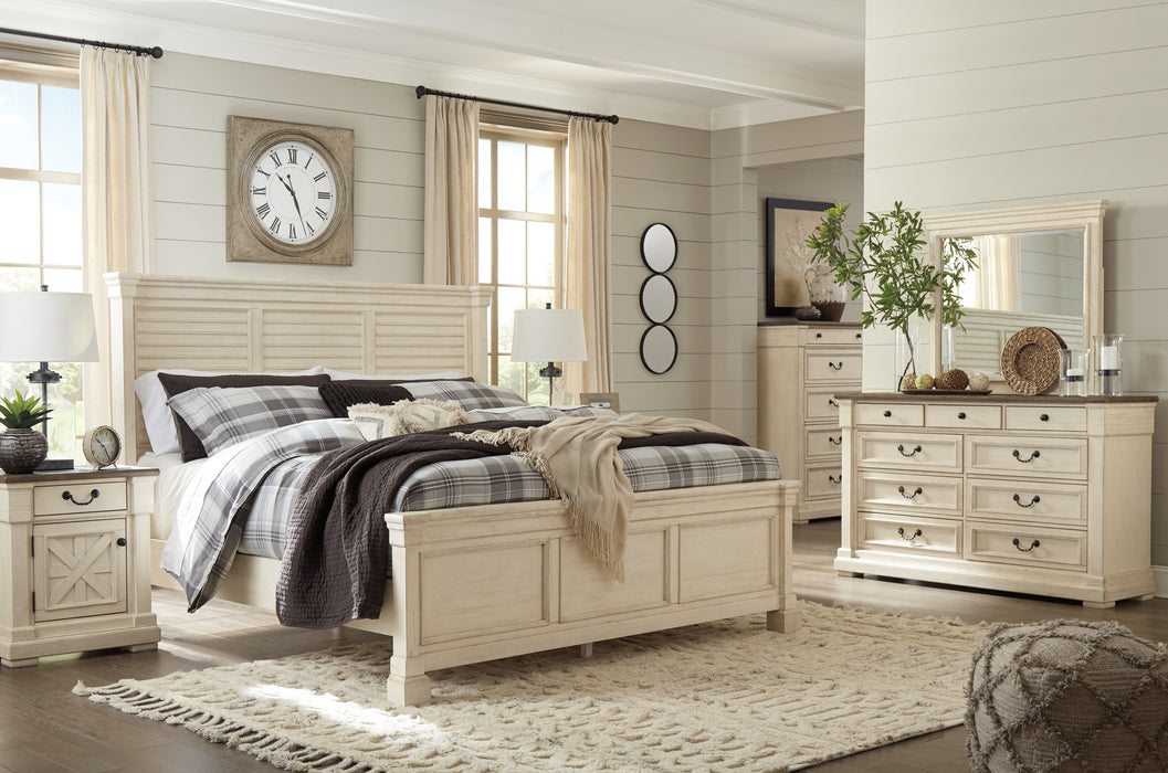 Bolanburg California King Panel Bed with Mirrored Dresser and 2 Nightstands Factory Furniture Mattress & More - Online or In-Store at our Phillipsburg Location Serving Dayton, Eaton, and Greenville. Shop Now.