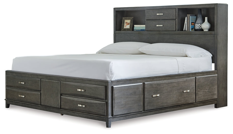 Caitbrook Queen Storage Bed with 8 Storage Drawers with Mirrored Dresser, Chest and 2 Nightstands Factory Furniture Mattress & More - Online or In-Store at our Phillipsburg Location Serving Dayton, Eaton, and Greenville. Shop Now.