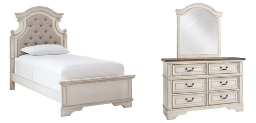 Realyn Twin Panel Bed with Mirrored Dresser Factory Furniture Mattress & More - Online or In-Store at our Phillipsburg Location Serving Dayton, Eaton, and Greenville. Shop Now.