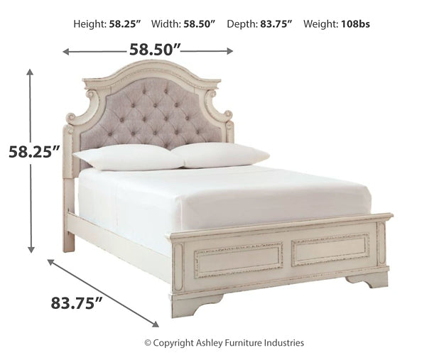 Realyn Full Panel Bed with Mirrored Dresser and Chest Factory Furniture Mattress & More - Online or In-Store at our Phillipsburg Location Serving Dayton, Eaton, and Greenville. Shop Now.